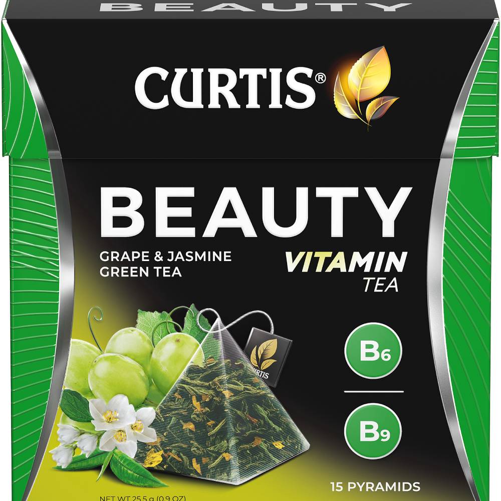 CURTIS Beauty Tea - Zeleni čaj sa laticama jasmina i komadićima grožđa, 15 x 1,7g
