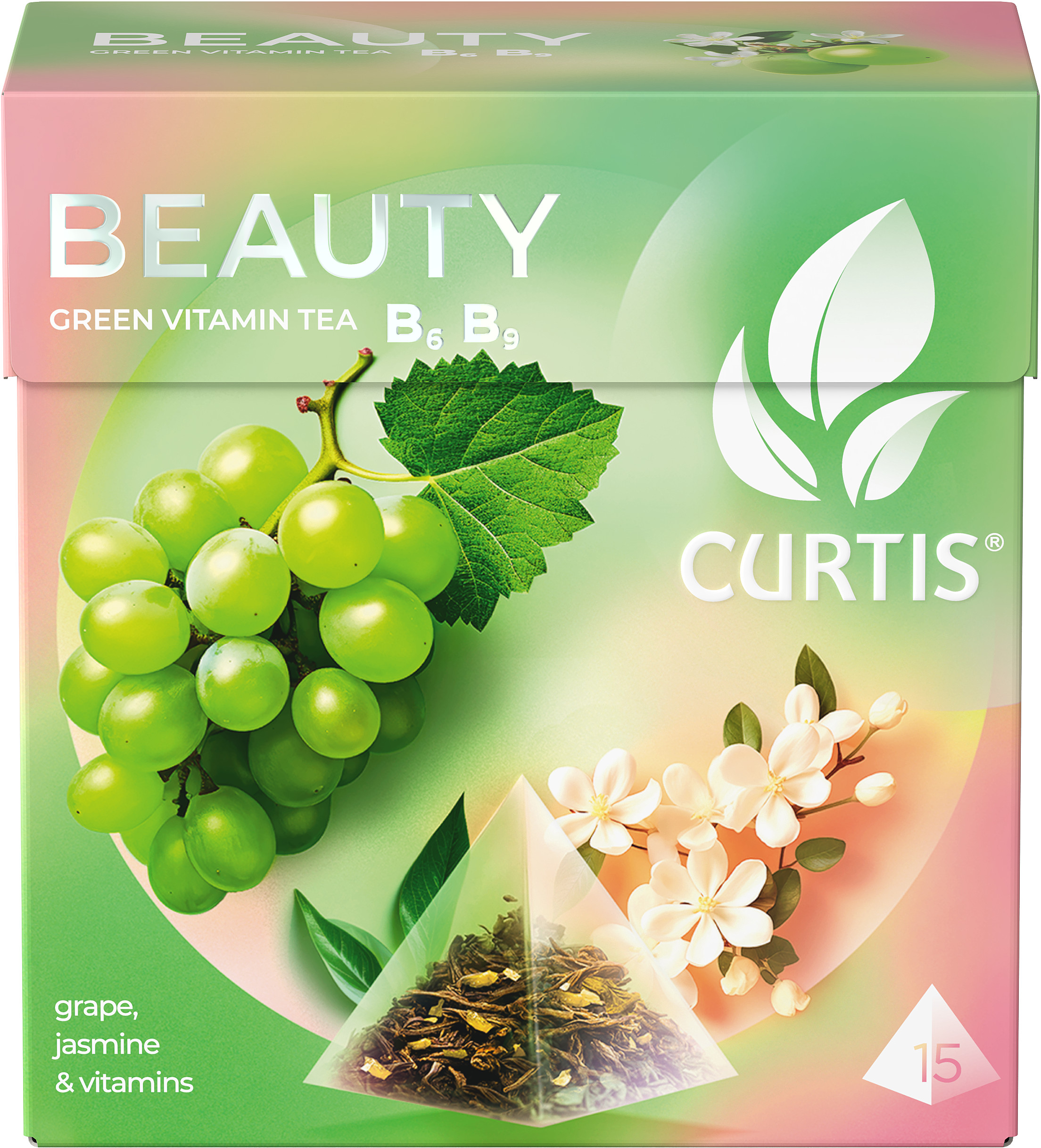 CURTIS Beauty Tea - Zeleni čaj sa laticama jasmina i komadićima grožđa, 15 x 1,7g