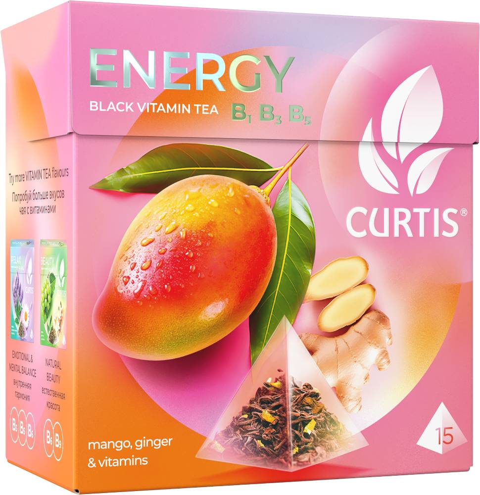 CURTIS Energy Tea - Crni čaj sa mangom i đumbirom, 15 x 1,7g