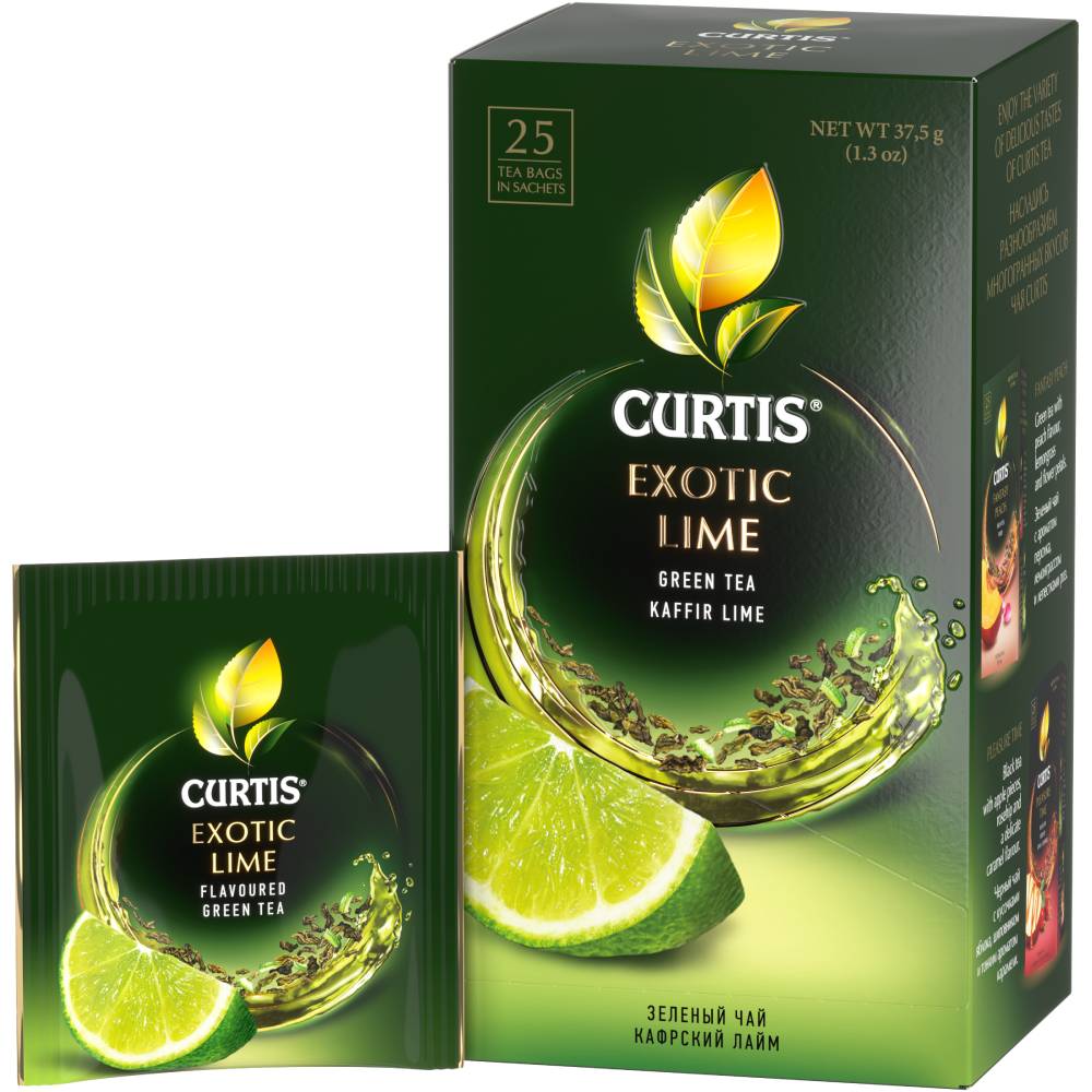 CURTIS Exotic Lime - Zeleni čaj sa aromom kafirske limete, limuna i korom citrusa, 25x1,5g