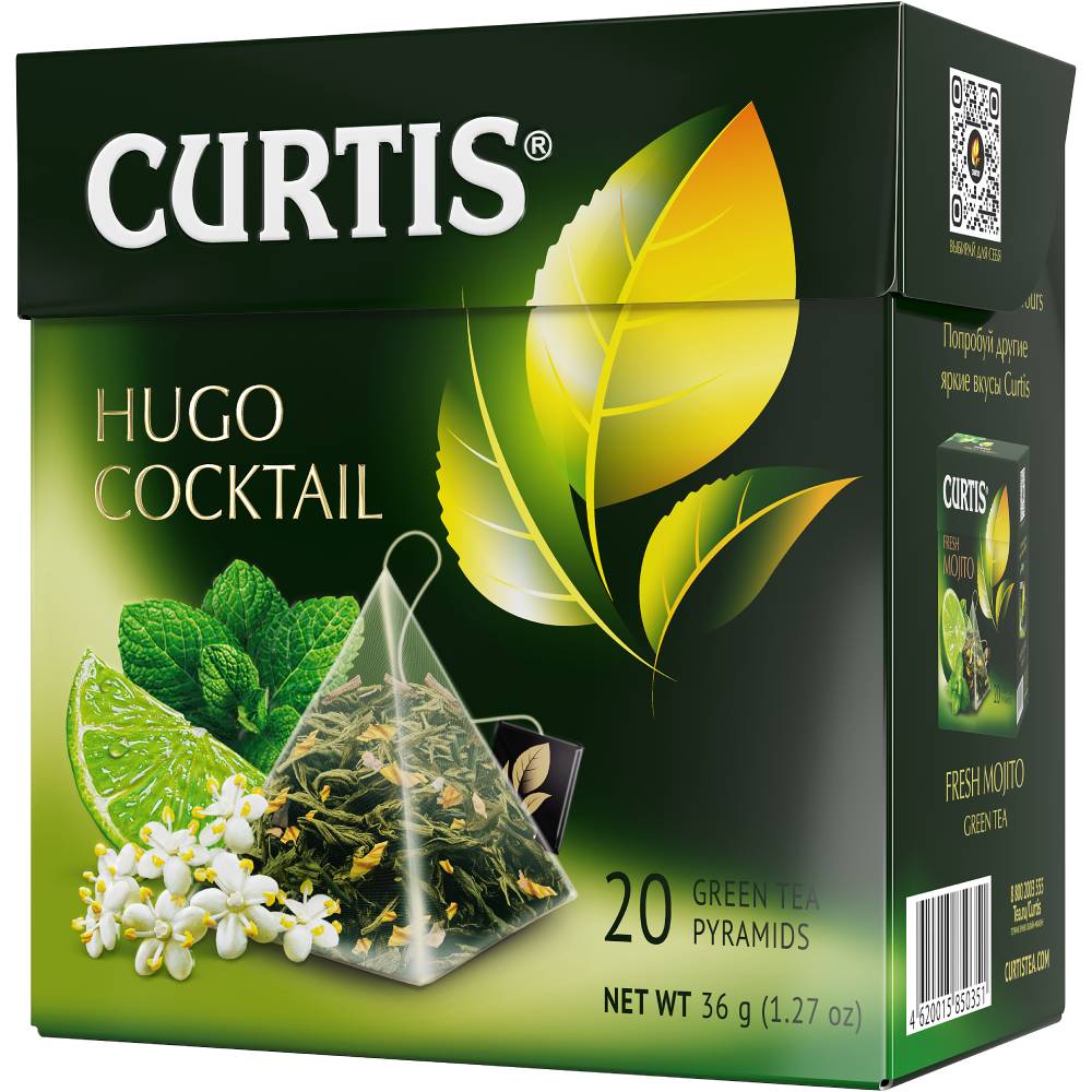 CURTIS Hugo Cocktail - Zeleni čaj sa mentom, korom citrusa, laticama cveća i aromom limete i cveta zove