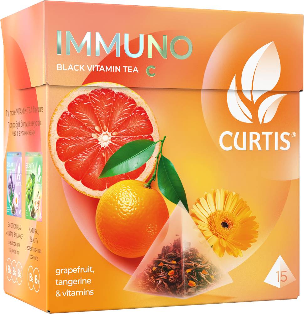 CURTIS Immuno Tea - Crni čaj sa korom citrusa i aromom grejfruta, limete i mandarine, 15 x 1,5g