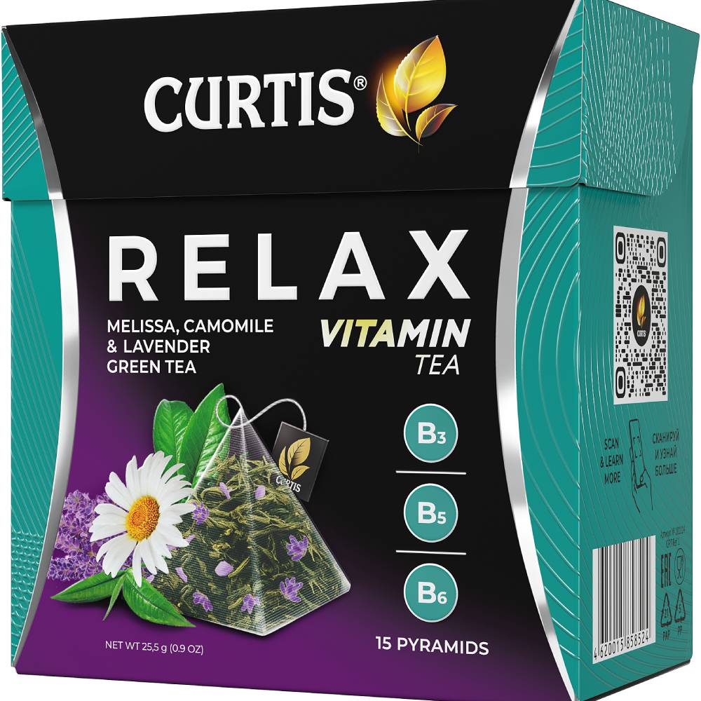 CURTIS Relax Tea - Zeleni čaj sa kamilicom, lavandom i matičnjakom, 15 x 1,7g