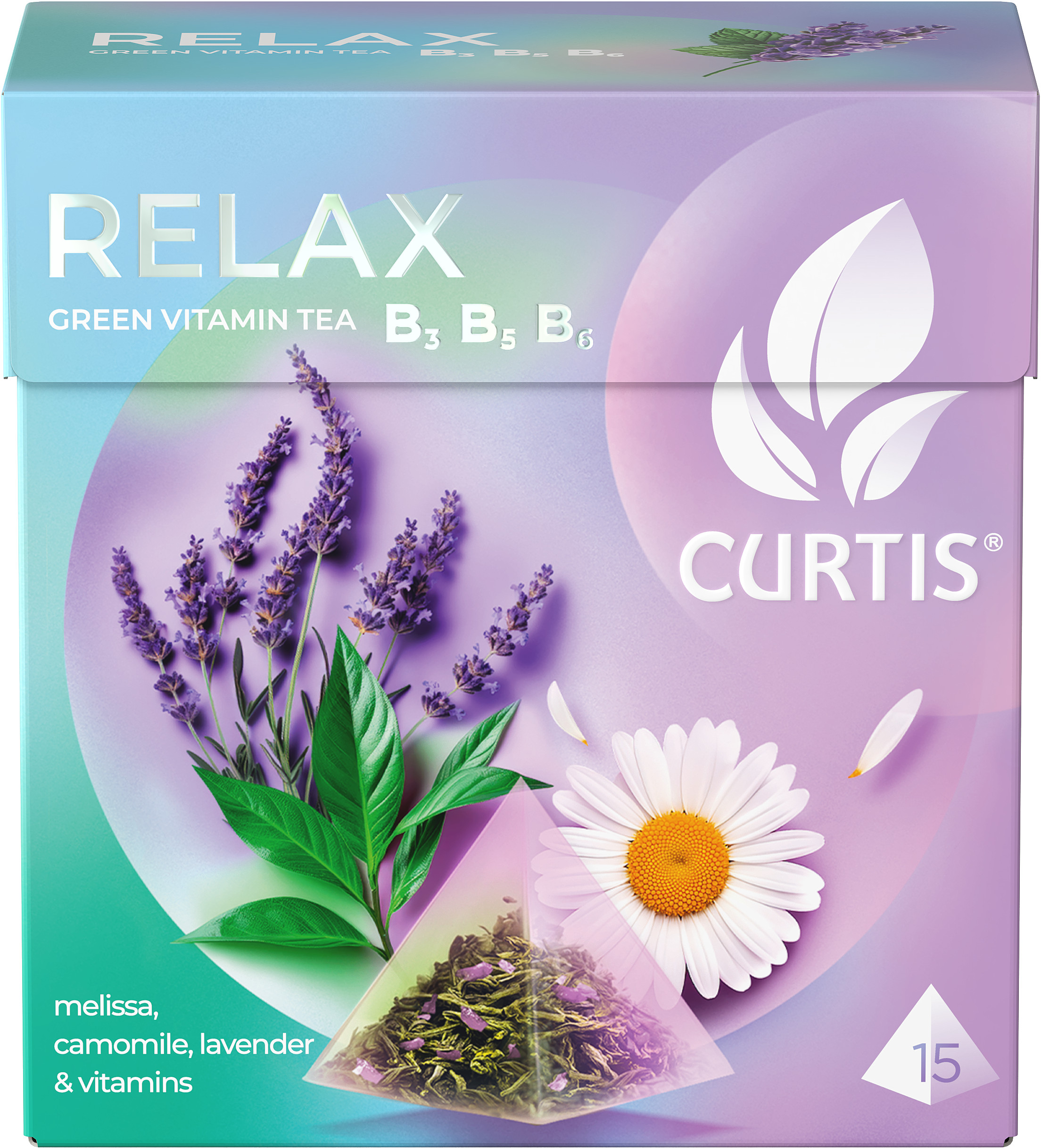CURTIS Relax Tea - Zeleni čaj sa kamilicom, lavandom i matičnjakom, 15 x 1,7g