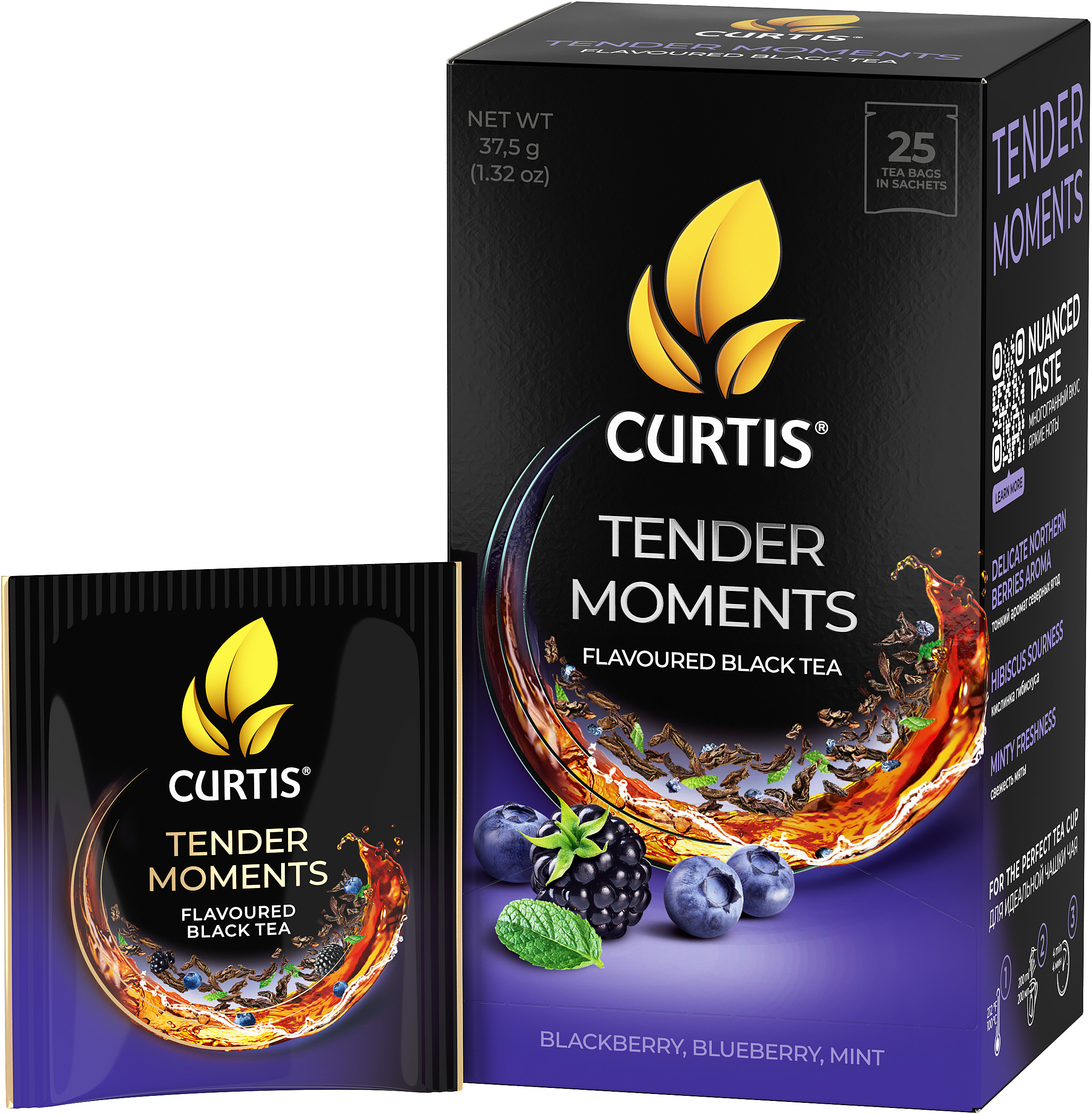 Curtis Tender Moments – Crni čaj sa borovnicom, kupinom i nanom , 25x1,5g
