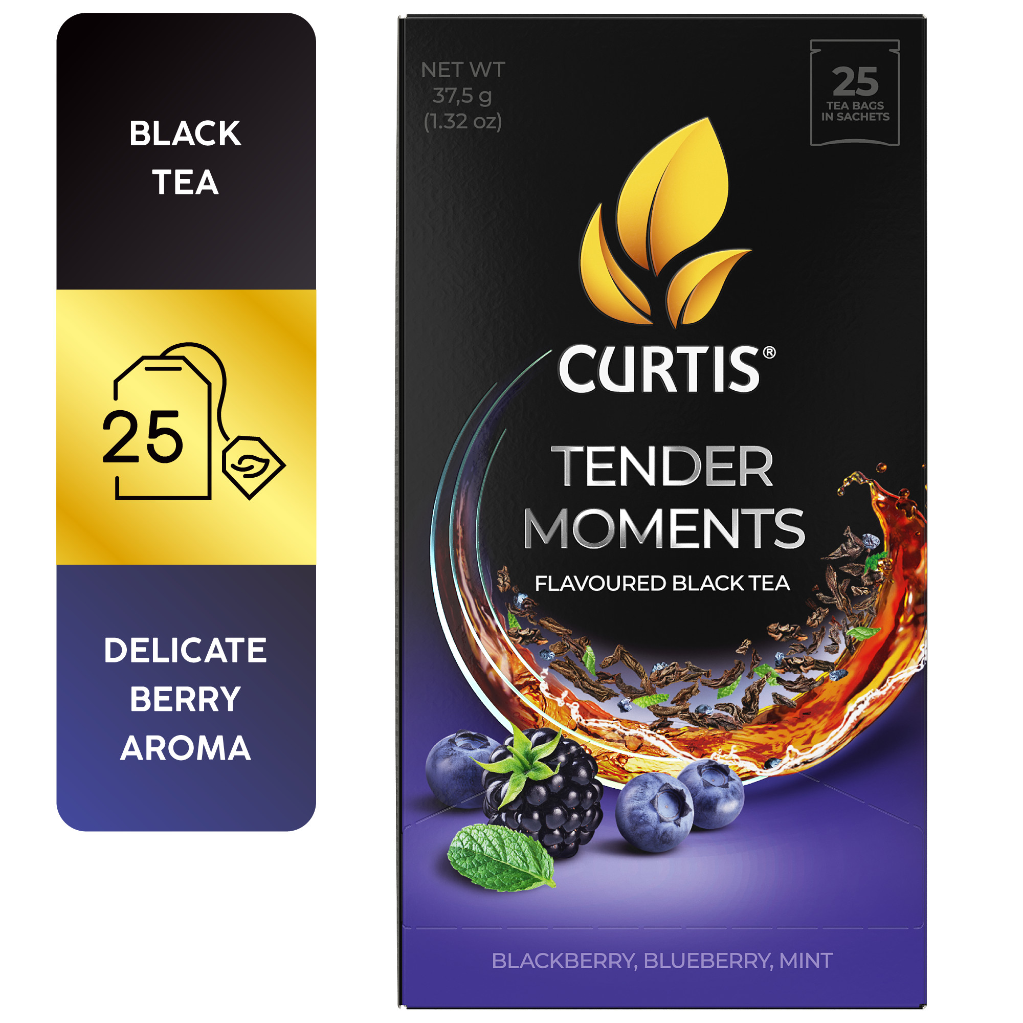 Curtis Tender Moments – Crni čaj sa borovnicom, kupinom i nanom , 25x1,5g