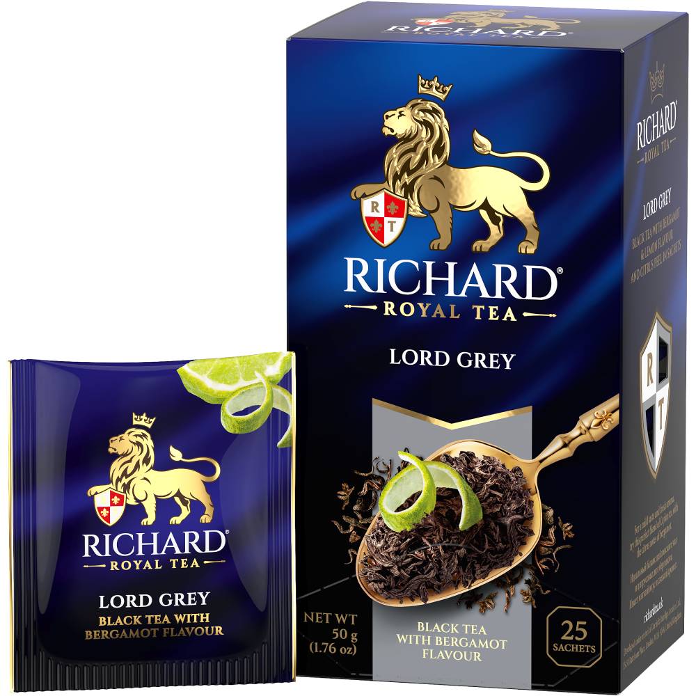RICHARD Lord Grey - Crni čaj sa aromom bergamota, aromom limuna i korom citrusa, 25x2g