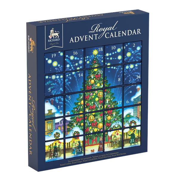 RICHARD Royal Advent Calendar Kombinacija čajeva, 25 piramida, 43g