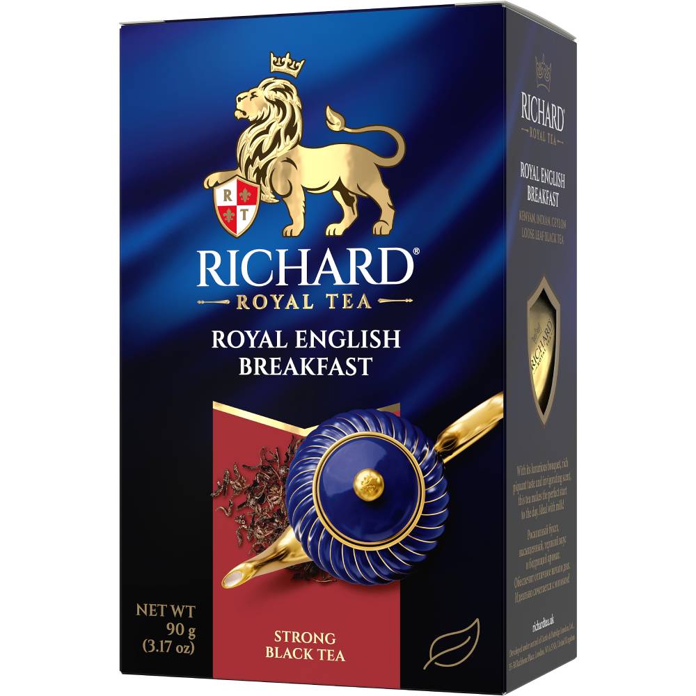 RICHARD Royal English Breakfast - Mešavina kenijskog, indijskog i cejlonskog crnog čaja, 90g rinfuz