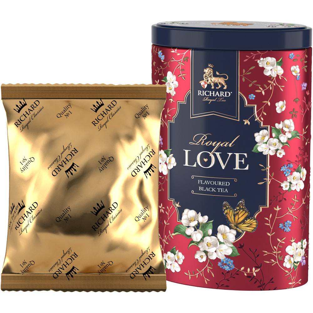 RICHARD Royal Love - Crni cejlonski čaj sa bergamotom, narandžom i vanilom, 80g rinfuz, RED metalna kutija