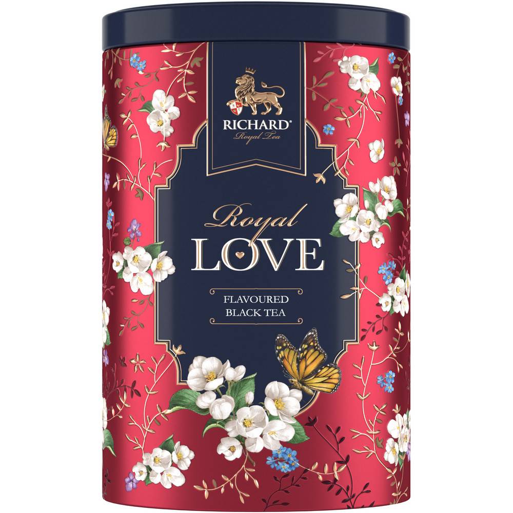 RICHARD Royal Love - Crni cejlonski čaj sa bergamotom, narandžom i vanilom, 80g rinfuz, RED metalna kutija