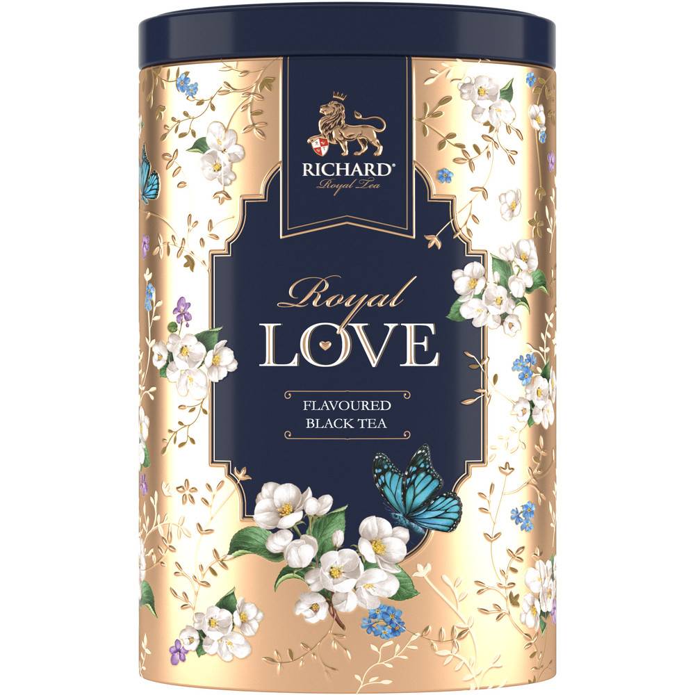 RICHARD Royal Love - Crni cejlonski čaj sa bergamotom, narandžom i vanilom, 80g rinfuz, GOLD metalna kutija