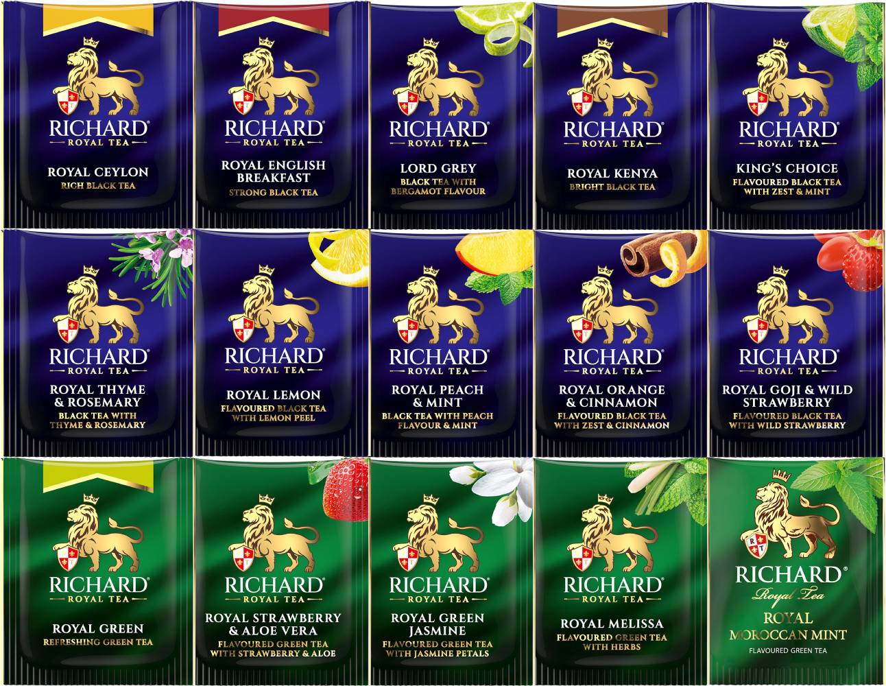 RICHARD Royal Tea Collection - Kombinacija čajeva, 120 posebno pakovanih kesica, 224,8g