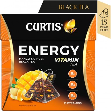 CURTIS Energy Tea - Crni čaj sa mangom i đumbirom, 15 x 1,7g