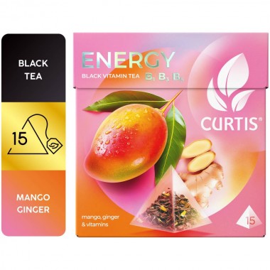 CURTIS Energy Tea - Crni čaj sa mangom i đumbirom, 15 x 1,7g