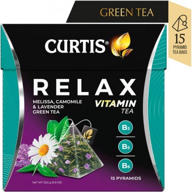 CURTIS Relax Tea - Zeleni čaj sa kamilicom, lavandom i matičnjakom, 15 x 1,7g