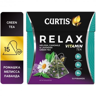 CURTIS Relax Tea - Zeleni čaj sa kamilicom, lavandom i matičnjakom, 15 x 1,7g