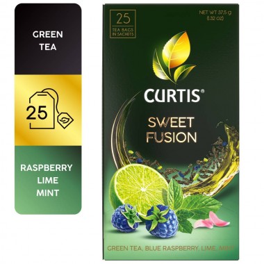 CURTIS Sweet Fusion – Zeleni čaj sa limetom, kupinom i nanom, 25x1,5g