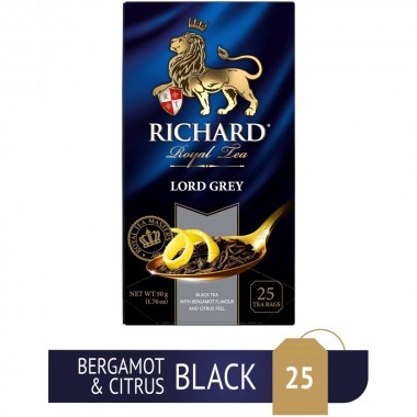 RICHARD Lord Grey - Crni čaj sa bergamotom, limunom i korom citrusa, 25x2g