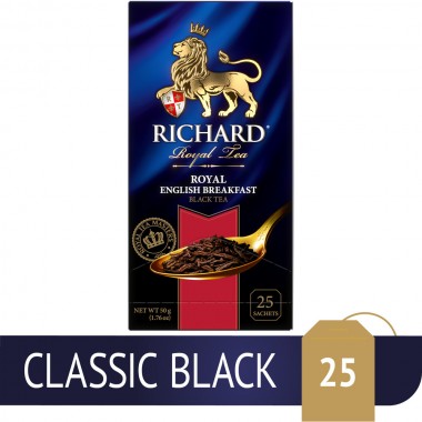 RICHARD Royal English Breakfast - Mešavina kenijskog, indijskog i cejlonskog crnog čaja, 25x2g