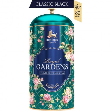 RICHARD Royal Gardens - Crni čaj sa aromom pitaje i laticama cveća, 80g rinfuz, GREEN metalna kutija