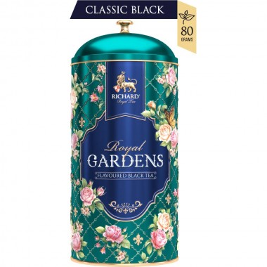 RICHARD Royal Gardens - Crni čaj sa aromom pitaje i laticama cveća, 80g rinfuz, GREEN metalna kutija