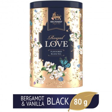 RICHARD Royal Love - Crni cejlonski čaj sa bergamotom i narandžom, 80g rinfuz, GOLD metalna kutija